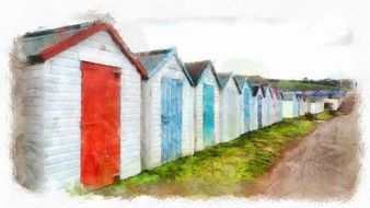 row of Beach Huts on Seaside