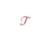 striped candy as a letter J