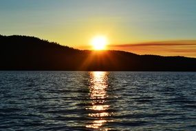 incredible beauty Lake at the Sunset