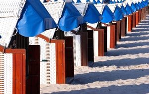 blue and red Beach Chairs