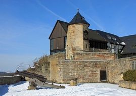 Schloss Waldeck, now hotel, at winter, germany, waldeck