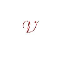 Candycane letter "V" as a clipart
