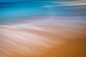 Drawing of calm ocean beach