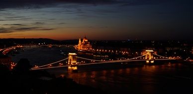 Budapest night in the light of lanterns