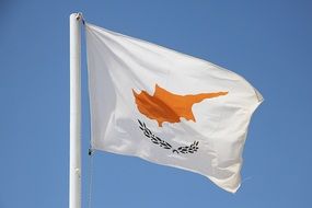 flag of cyprus on flagpole