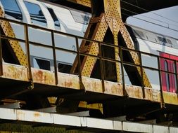 train on the railway bridge