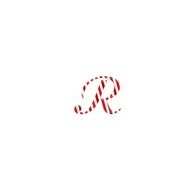 striped letter R on a white background
