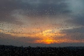 nice Drops Rain Sunset