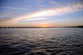 sunrise over the bridge in tampa bay