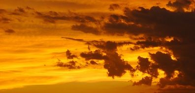 orange sky in clouds