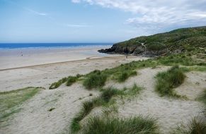 sandy coast of cornwall