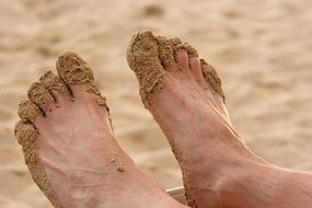 Feet Sand on beach