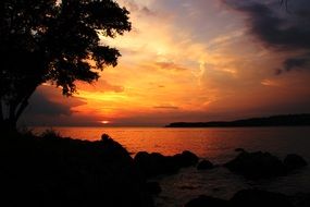sunset afterglow in Croatia