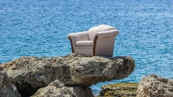 armchair on the rock