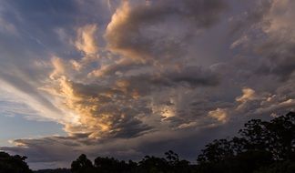 blue and white colors of clouds in Australia
