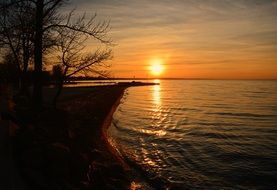 Lake Balaton in the rays of sunset