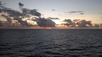 quiet ocean at sunset