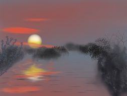 Sunset light on a river
