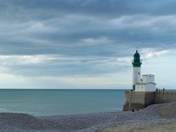 lighthouse on the coast of normandy in france