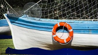 White and blue fishing boat on Cyprus