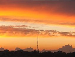 peaceful orange evening sky