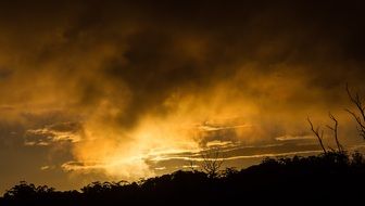 fiery sunset above the horizon