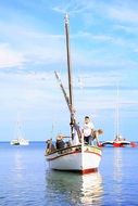 Boat on the water on the seascape