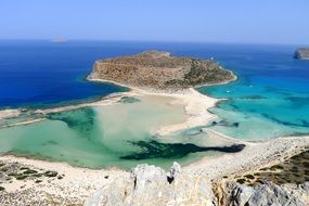 panoramic view of balos beach in greece