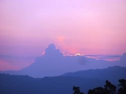 pink sky over mountains in colombia