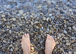 barefoot in the lake