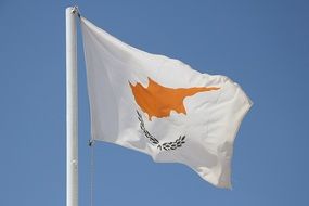 Cypriot flag on flagpole
