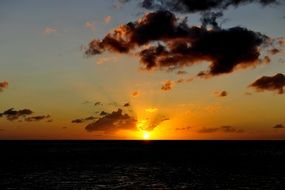 Landscape of the orange sunset