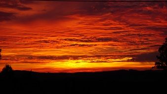red-orange sky over the plain