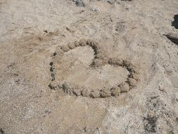 Sand Heart on Beach