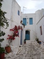 picturesque photo of an lane on the Cyclades islands, Greece