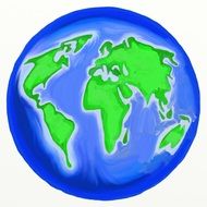blue green globe as an illustration