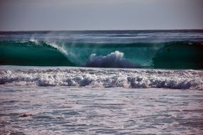 seething waves on the coast in california