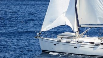 white yacht in the mediterranean sea, greece