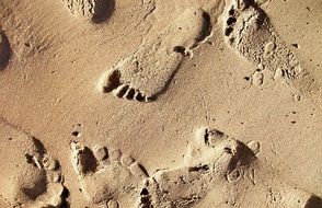 large footprints in the sand