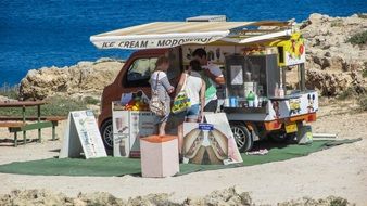 Ice Cream shop on a beach