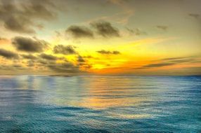 Mediterranean Sea at the sunset