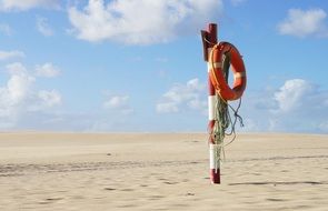 Sign of the life preserver in the desert