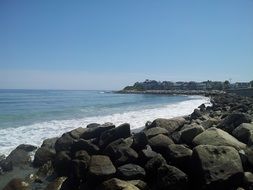 Landscape of Rocks near the ocean on New Hampshire