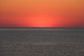 Landscape of Sunset over the Ocean Water