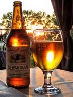 Picture of cold Beer at the sunlight