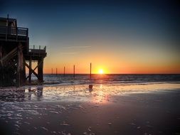 Landscape of beach in St Peter-Ording