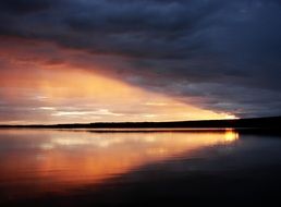 amaing sunset on the lake
