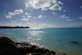 picturesque coast in sunny Caribbean