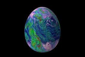 festive easter egg in cold colors