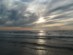 Sunset The North Sea Sea Evening
